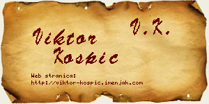 Viktor Košpić vizit kartica
